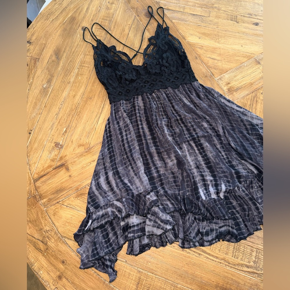 Free People - Adella Lace-Trim Tie-Dye Dress / medium - strappy, boho, lace - Picture 14 of 16